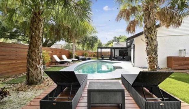Chic Outdoor Oasis with Poolside Perfection & Luxe Kitchen 3 Bed and 3 Bath