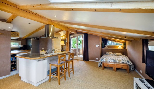Loft 50m² au calme avec vue splendide piscine