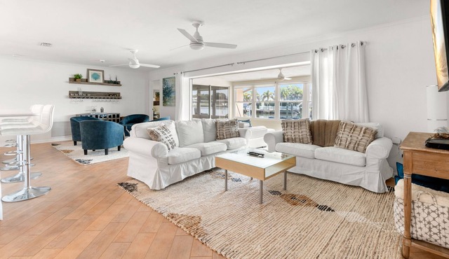 Modern waterfront home w. heated private pool, 30-night min. stay